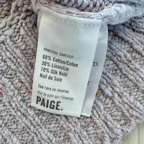 Paige Lavender Joyce Button Up Cardigan Linen Silk Large Puff Long Sleeve - Picture 6 of 13